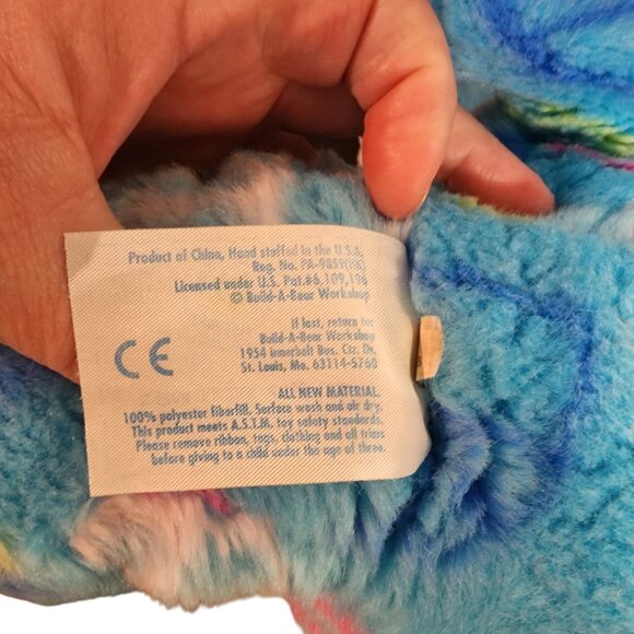 Build-A-Bear Peace Sign Tie-Dye Plush Teddy Bear 16" Soft Stuffed Animal Toy - Picture 4 of 4